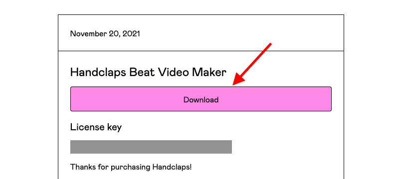 Download button in the Gumroad purchase confirmation email